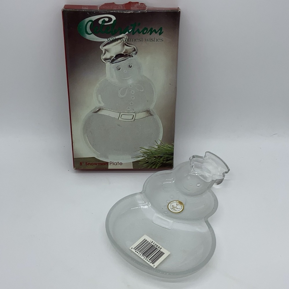 Celebrations 8" Snowman Plate Holiday‎ Decor #312693 EUC